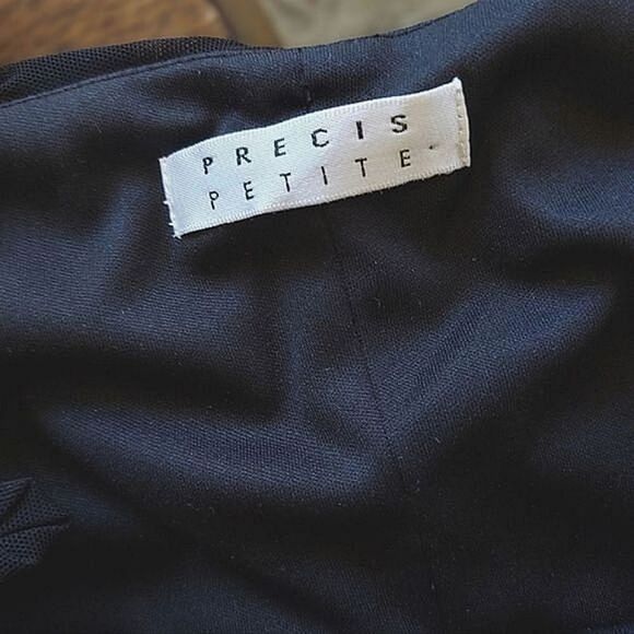 Vtg Y2K Precis Petite black ruched mesh overlay camisole - Picture 9 of 12